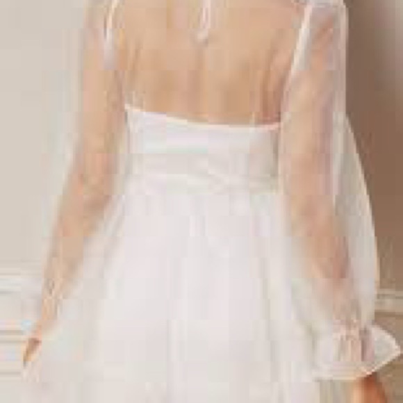 Bridal Eloquii NWT white romantic fairy princess organza ruffle mini dress SZ 18 - Picture 5 of 15